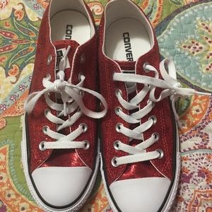 CONVERSE size 8, red glitter. Excellent condition